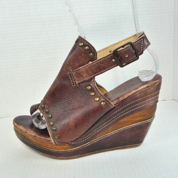 BED STU SIZE 9 JOANN LEATHER WEDGES - Picture 2 of 14
